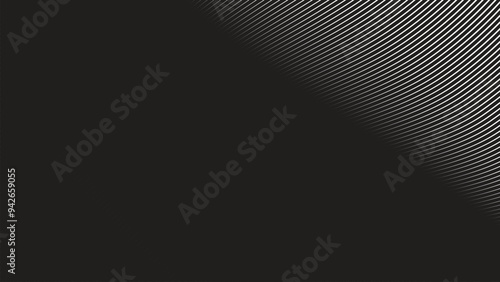 Black curve line abstract background vector image