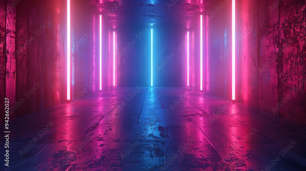 3D technology abstract neon light background empty space 3D technology abstract neon light background empty space