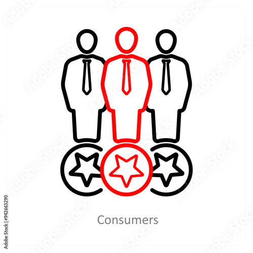 Consumers and community icon concept