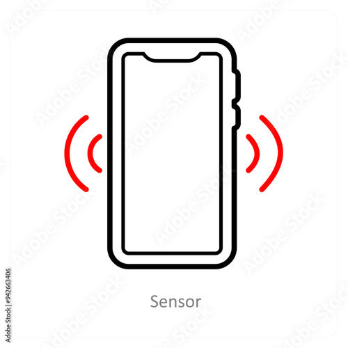 Sensor and motion icon concept