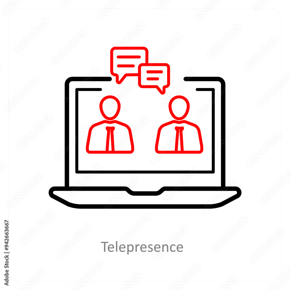 Telepresence and online icon concept Telepresence and online icon concept