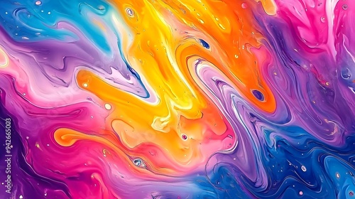 Vibrant Ink Splash Abstract Background: Wavy Patterns & Fluid Forms for an Artistic Wallpaper Design