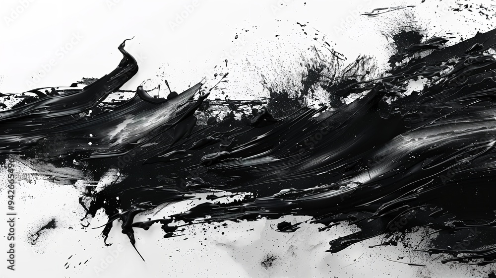 Abstract black ink splash paint brush strokes stain grunge Abstract black ink splash paint brush strokes stain grunge