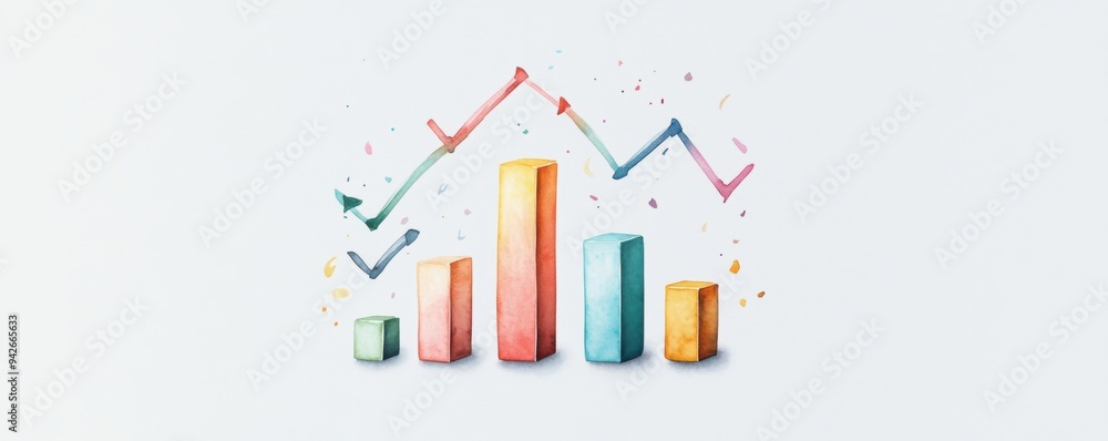 A bar chart rises steadily, symbolizing consistent economic growth. A bar chart rises steadily, symbolizing consistent economic growth.