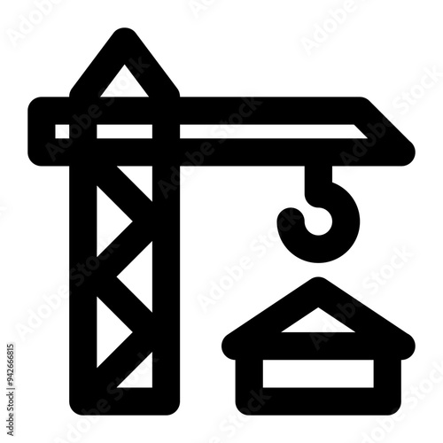 construction, engineering, building, project, tower crane, crane outline icon