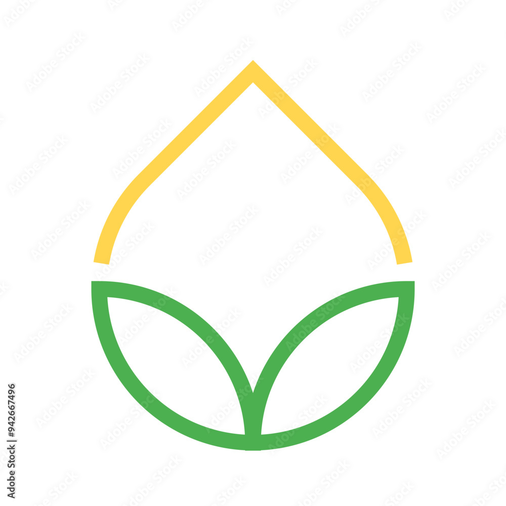 Leaf Water Drop Eco Ecology Single Icon Dual Tone Color Style Leaf Water Drop Eco Ecology Single Icon Dual Tone Color Style
