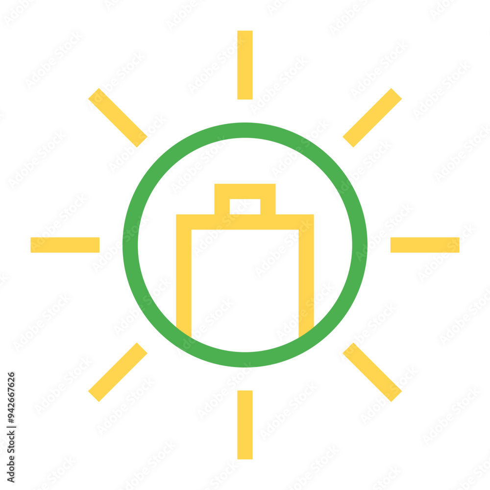 Sun Battery Energy Eco Ecology Single Icon Dual Tone Color Style Sun Battery Energy Eco Ecology Single Icon Dual Tone Color Style