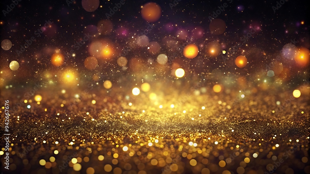 Golden Glitter Bokeh Background. Golden Glitter Bokeh Background.