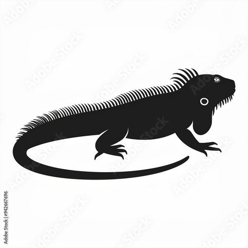 iguana black icon isolated on white