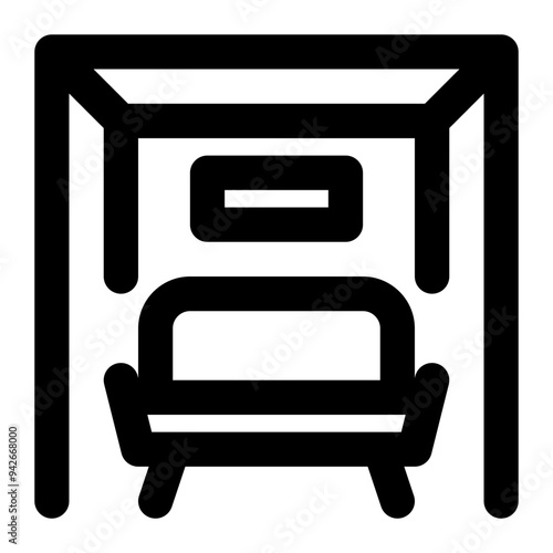 sitting room, parlor, room, sofa, living room, interior outline icon