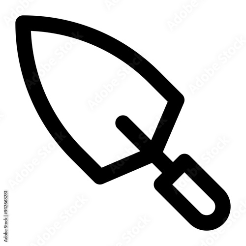 trowel, tools, construction equipment, construction tools, brick trowel, cement trowel outline icon