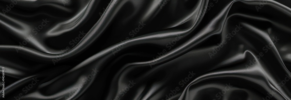 Abstract Black Satin Fabric Texture Abstract Black Satin Fabric Texture