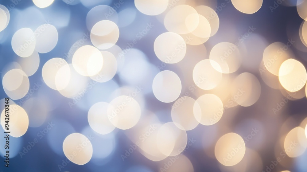 Obraz premium Bokeh background featuring soft white circular lights
