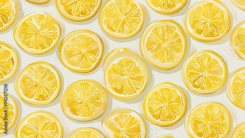 Fresh and Bright: Lemon Slice Pattern for Interior Design