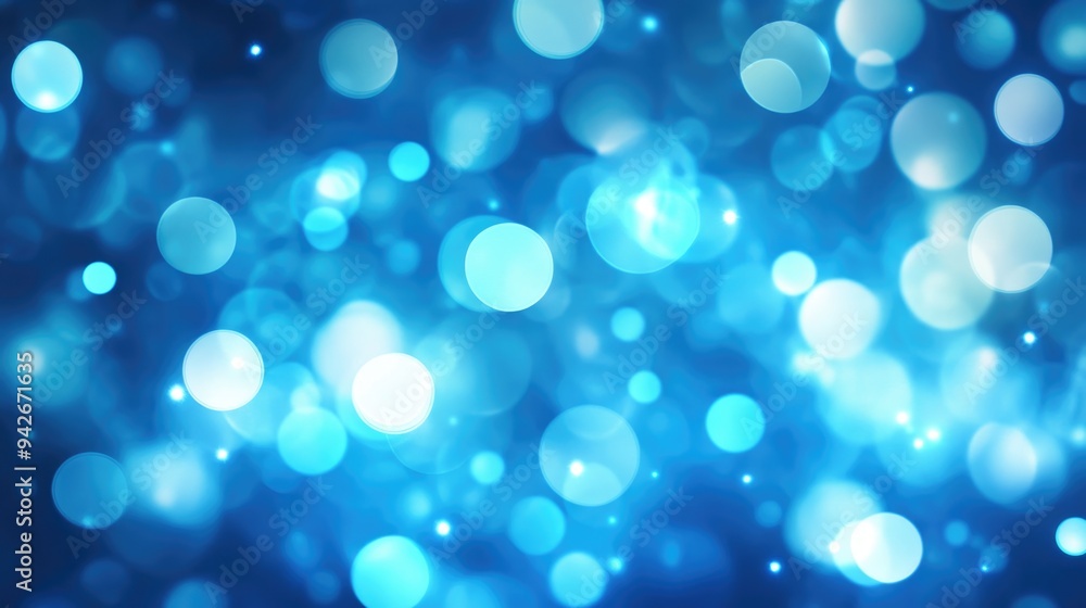 Abstract illustration featuring a blurred blue background with a defocused bokeh effect Abstract illustration featuring a blurred blue background with a defocused bokeh effect