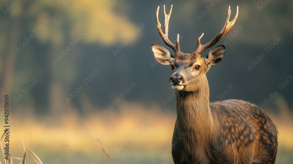 Fototapeta premium Deer Wild Beauty Nature. Generative AI