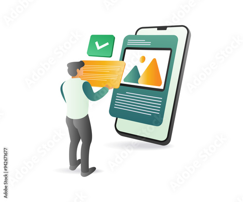 Man creating an informative blog article