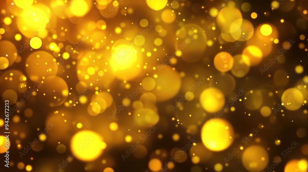 Abstract Yellow Bokeh Lights with a Festive Feel Featuring a Unique and Defocused Design Abstract Yellow Bokeh Lights with a Festive Feel Featuring a Unique and Defocused Design