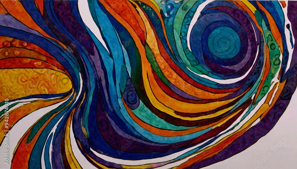 abstract background with colorful circles and lines