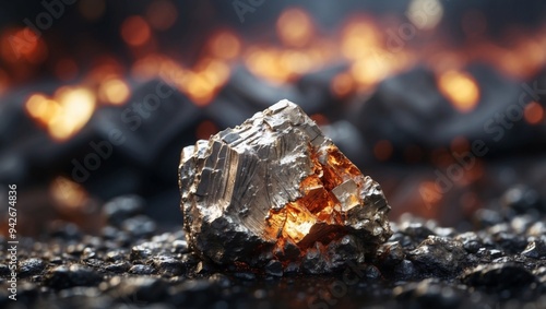 Metallic Samarium A CloseUp of a Potent Rare Earth Element.