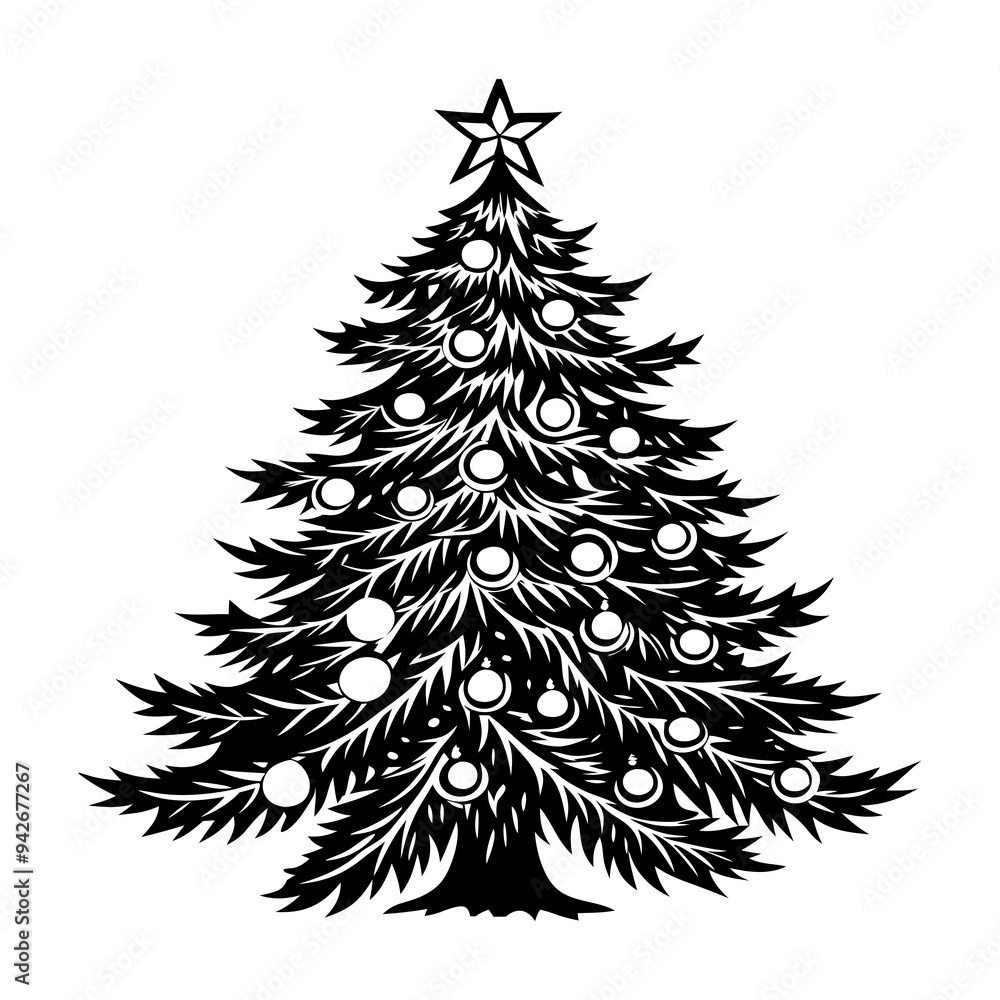 Obraz premium Christmas tree Vector silhouette Design