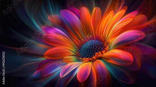 Gerbera petals light. Generative AI