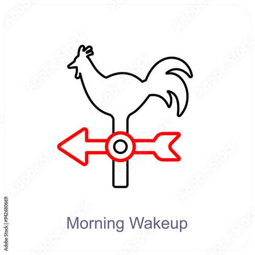 Morning Wakeup and morning icon concept