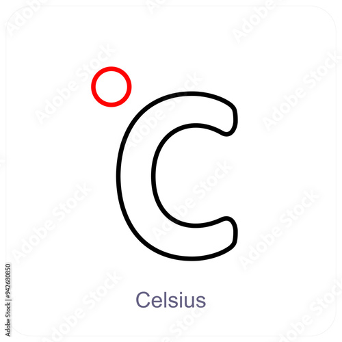 Celsius and temperature icon concept