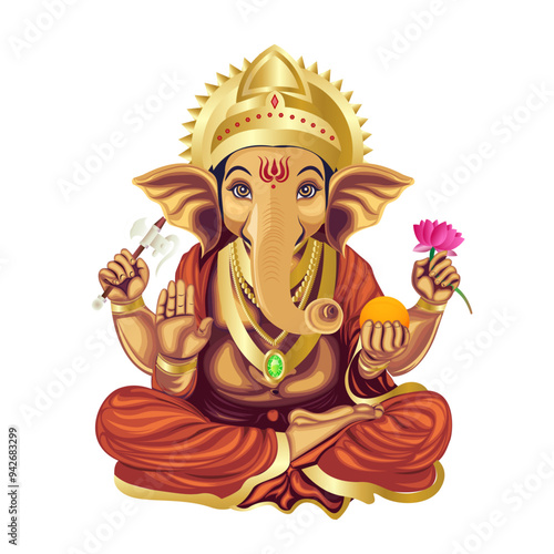 Lord Ganesh Vector Art. Ganesh Chaturthi Vector Illustration