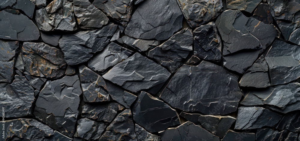 Fototapeta premium Black Stone Wall Texture