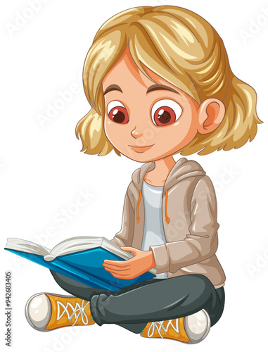 Young Student Reading a Book