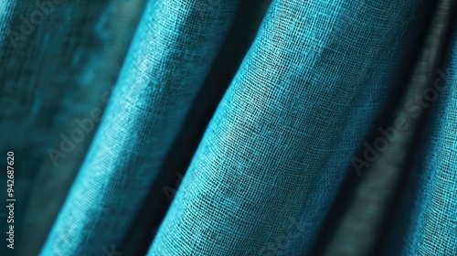 Linen, fabric, turquoise, pleats, texture. Generative AI