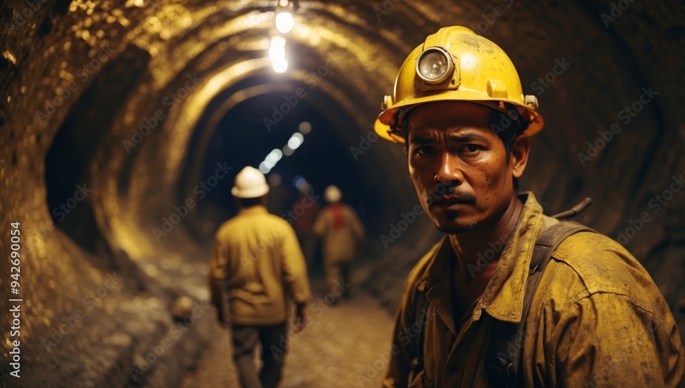 Gold Mine Workers Strengthen Underground Tunnels for Safety and Livelihood Preservation. Gold Mine Workers Strengthen Underground Tunnels for Safety and Livelihood Preservation.