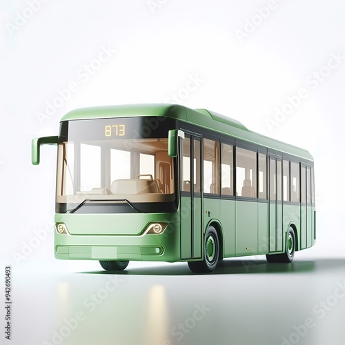3D Render of Realistic Bus Model isolated on a white background