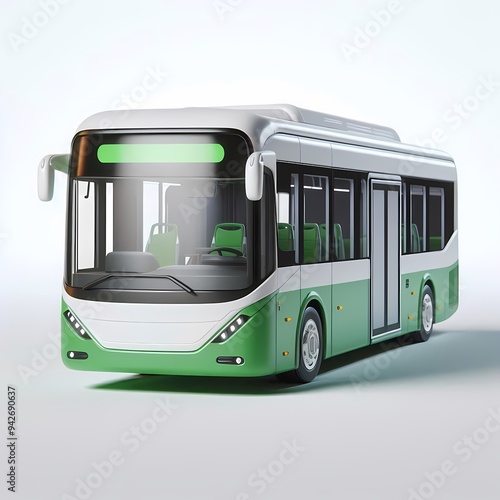3D Render of Realistic Bus Model isolated on a white background