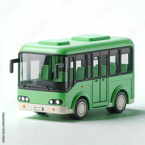 3D Render of Realistic Bus Model isolated on a white background