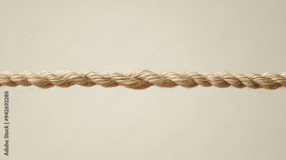taut rope, symbolizing tension, strength, and teamwork. The blurred ...