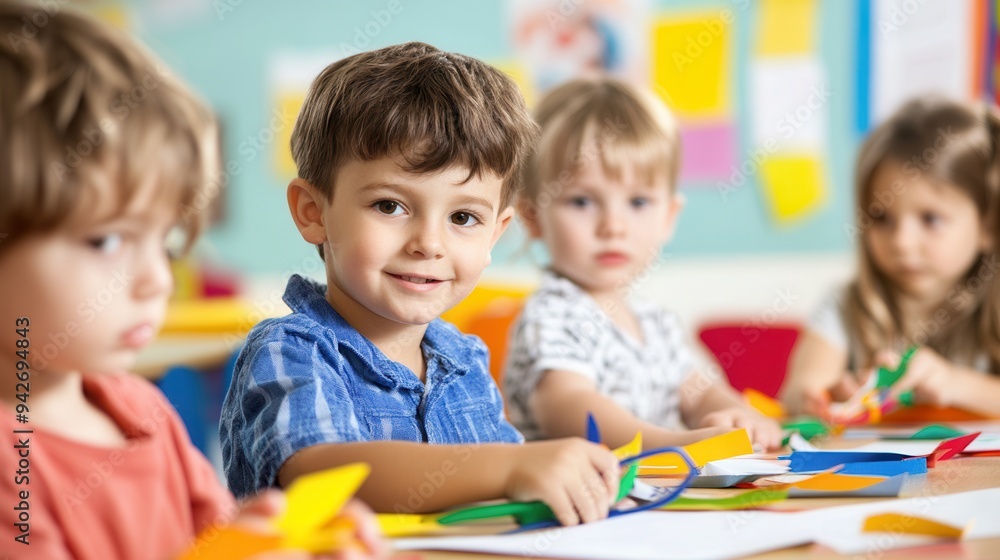 Children Crafting in Classroom Children Crafting in Classroom