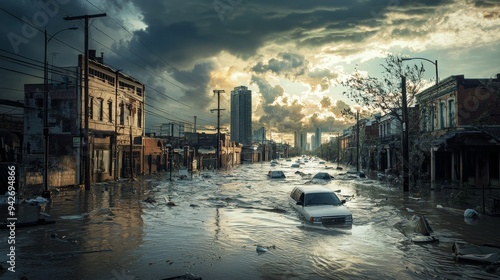 Submerged City Streets: Flood Disaster Aftermath, Chaotic Scene Unfolds