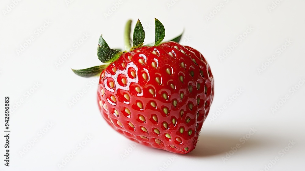 Red strawberry white background. Generative AI Red strawberry white background. Generative AI