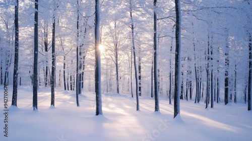 Snowy forest, winter artistry. Generative AI