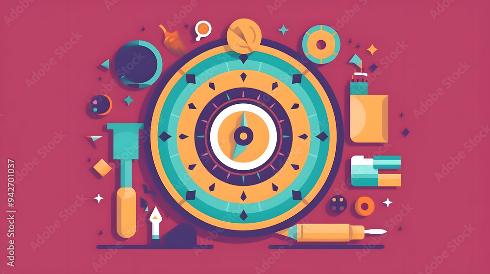 Target games Illustration Flat Vector Target games Illustration Flat Vector