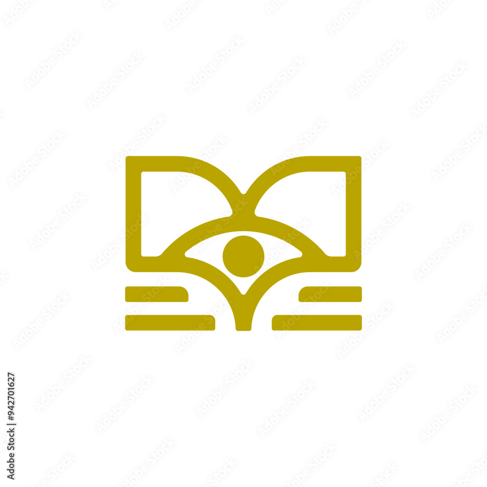 Open Book with Eyes and Person People Publishing Logo Design Vector Open Book with Eyes and Person People Publishing Logo Design Vector
