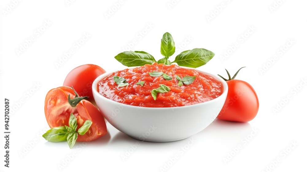 Bowl of tomato sauce. Bowl of tomato sauce.