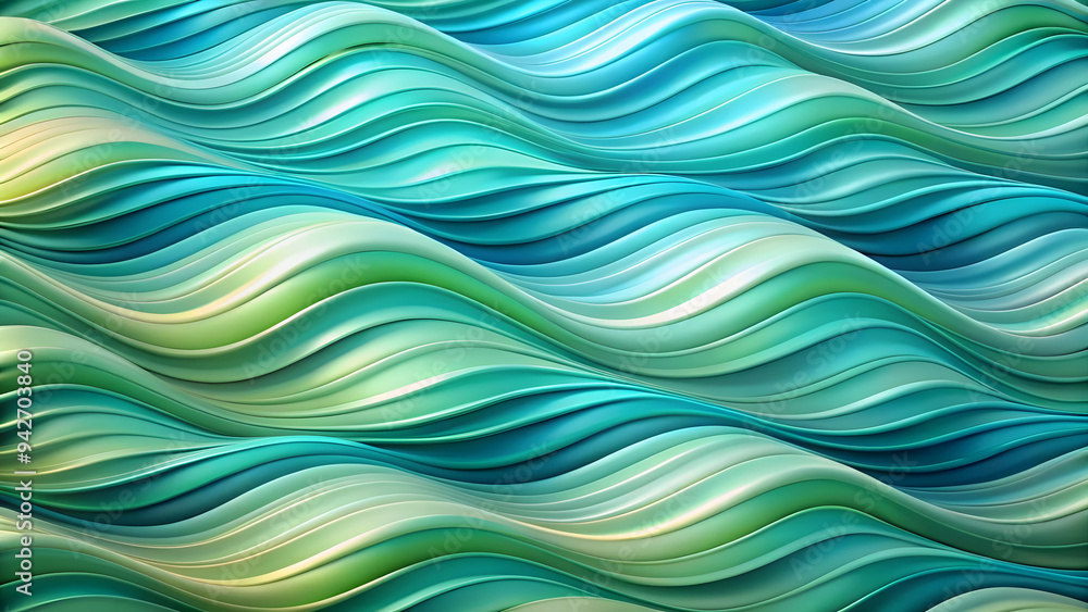 Abstract Wavy Pattern in Aqua and Green Tones Abstract Wavy Pattern in Aqua and Green Tones
