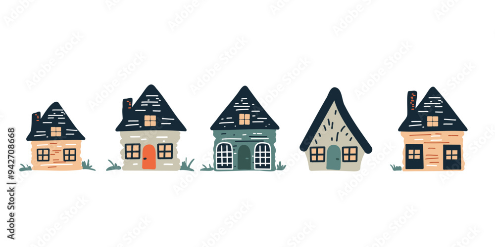 Set of of fairy tail houses Set of of fairy tail houses