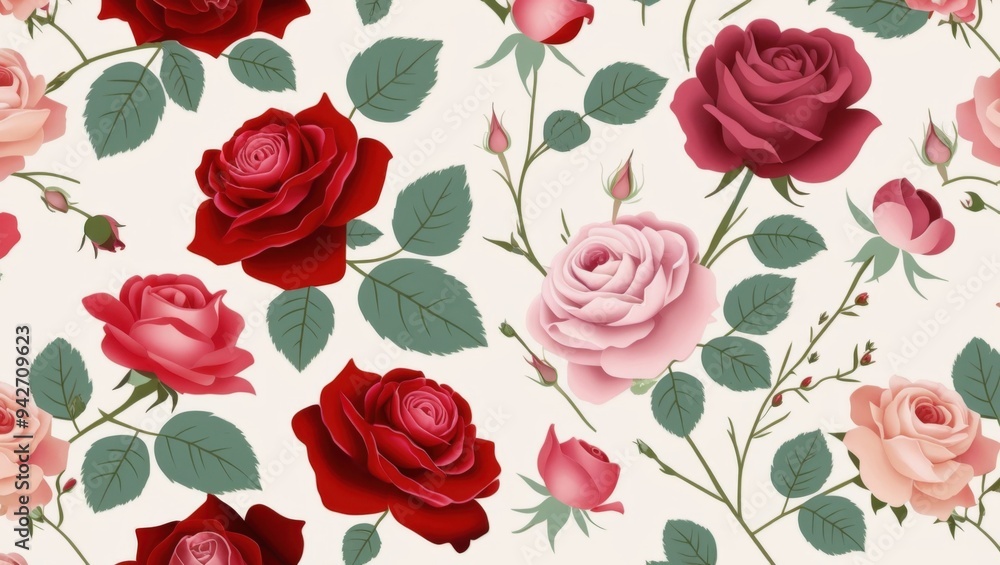 seamless background with roses seamless background with roses