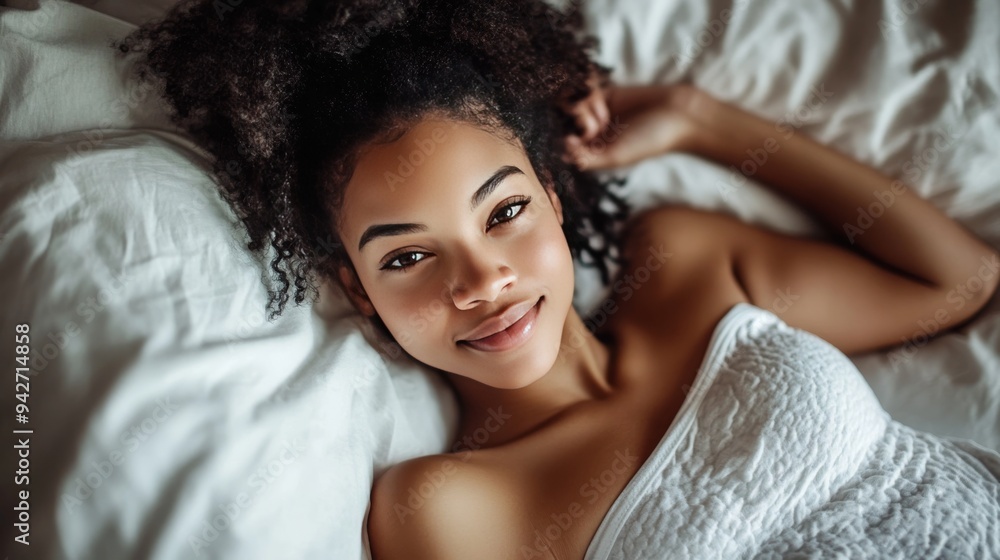 Naklejka premium Expecting African American woman.