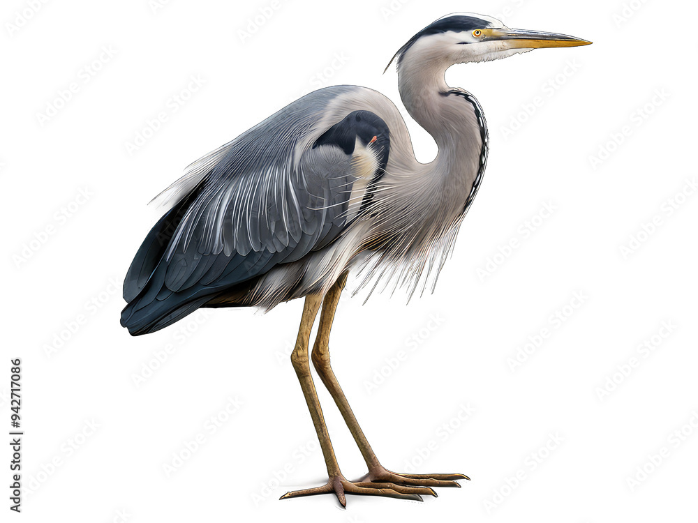 Fototapeta premium great blue heron ardea cinerea illustration isolated on a transparent Background