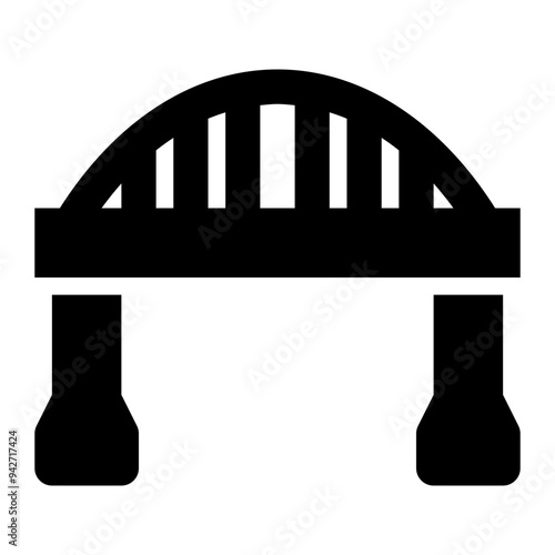 bridge, architecture, construction, building, gate solid or glyph icon